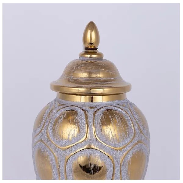 Kerámia tégely 35x18,5 cm arany/szürke