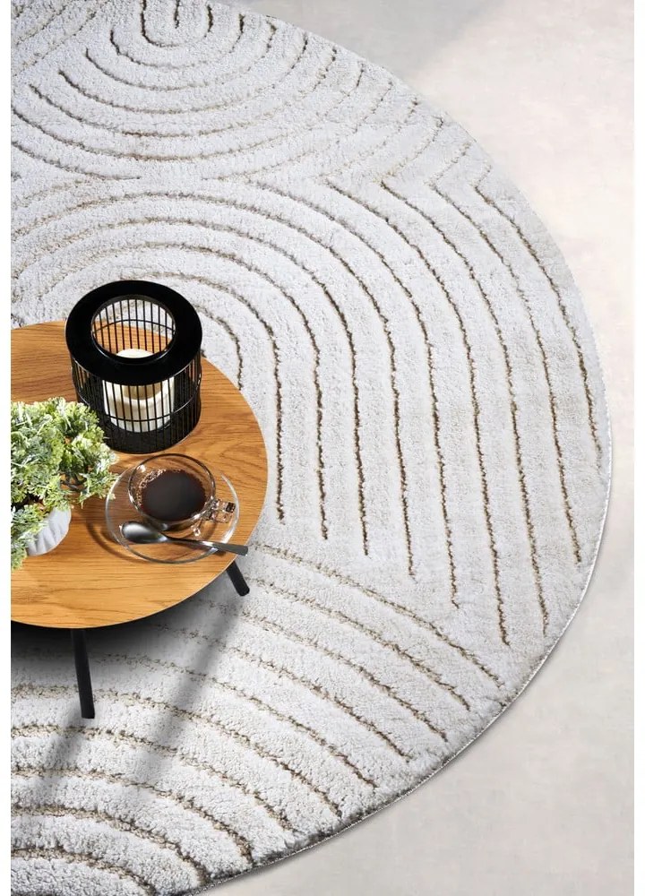 Fehér kerek szőnyeg ø 160 cm Panglao New York White – Elle Decoration
