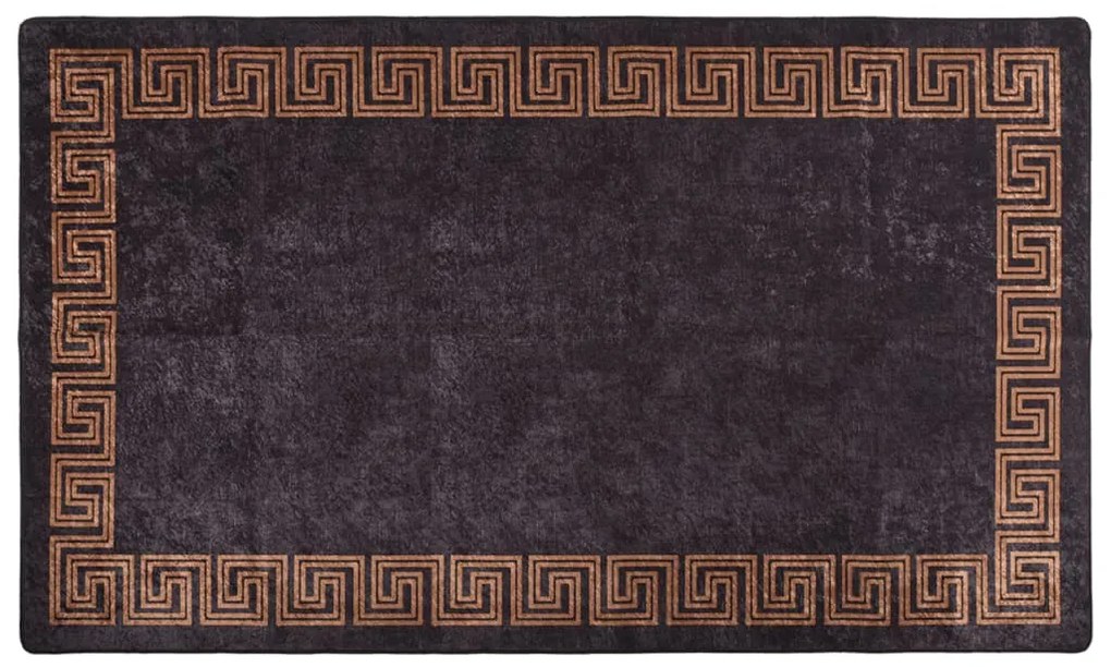 fekete és arany csúszásmentes mosható szőnyeg 190 x 300 cm