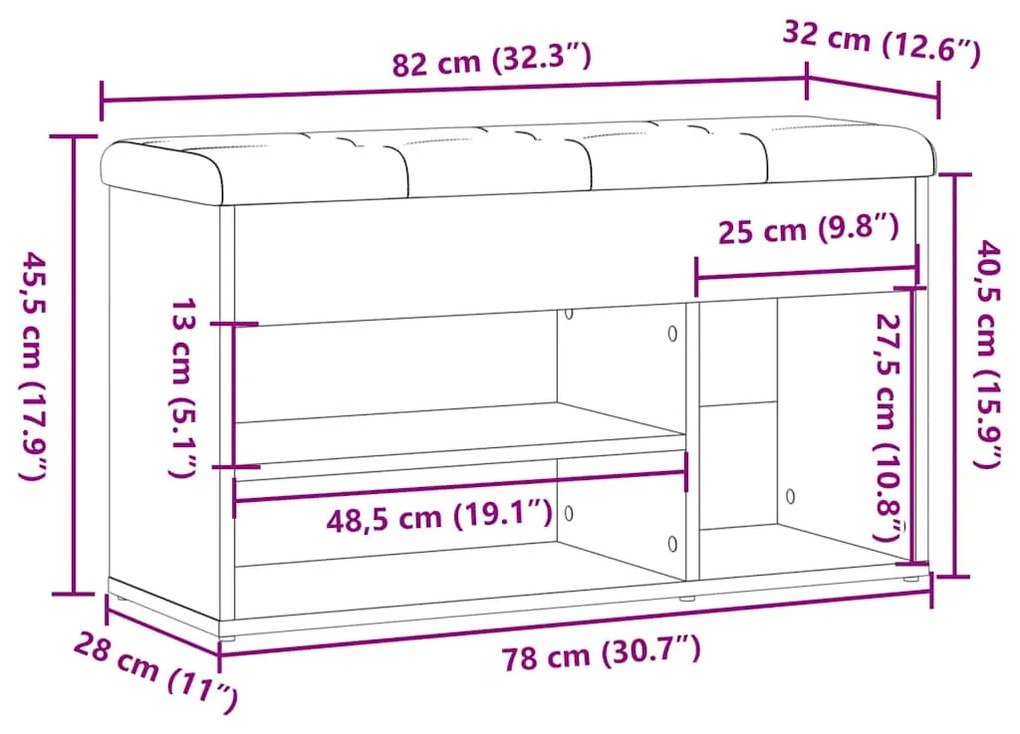 antik fa szerelt fa cipőtároló pad 82x32x45,5 cm