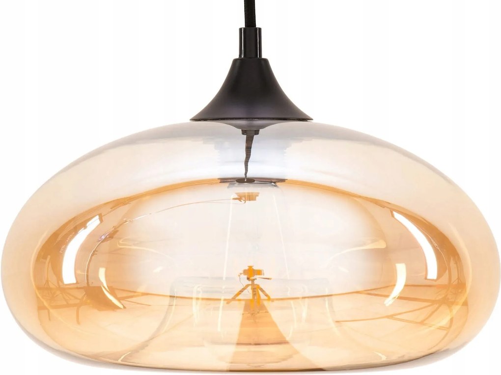 Függő mennyezeti lámpa üveg arany amber Cairo