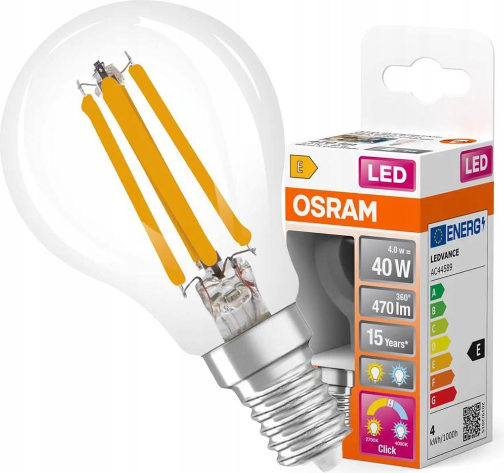 Led izzó P45 E14 4W 40W 470lm 2700-4000K Cct Relax and Active Osram