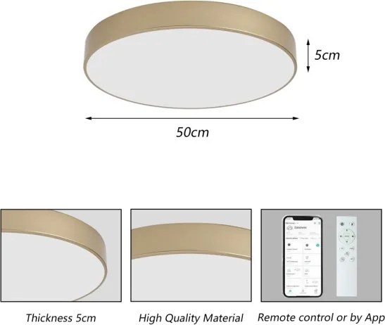BRILAGI-LED Dimmelhető POOL SMART LED világítótest/60W/230V 50 cm Wi-Fi Tuya arany + távirányító