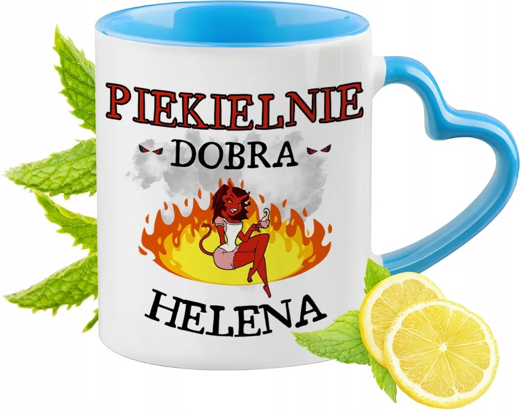 Helena Kék Bögre Szív Alakú Füllel Kávé Ajándék