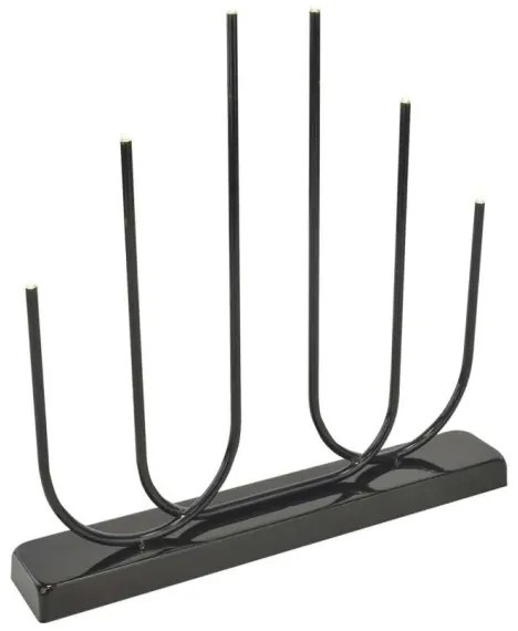 LED karácsonyi gyertyatartó 6xLED/2xAA fekete