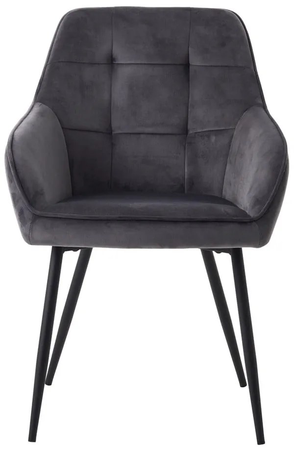 Szürke kárpitozott karfás étkezőfotel szett 2 db-os Nolan Square – Unique Furniture