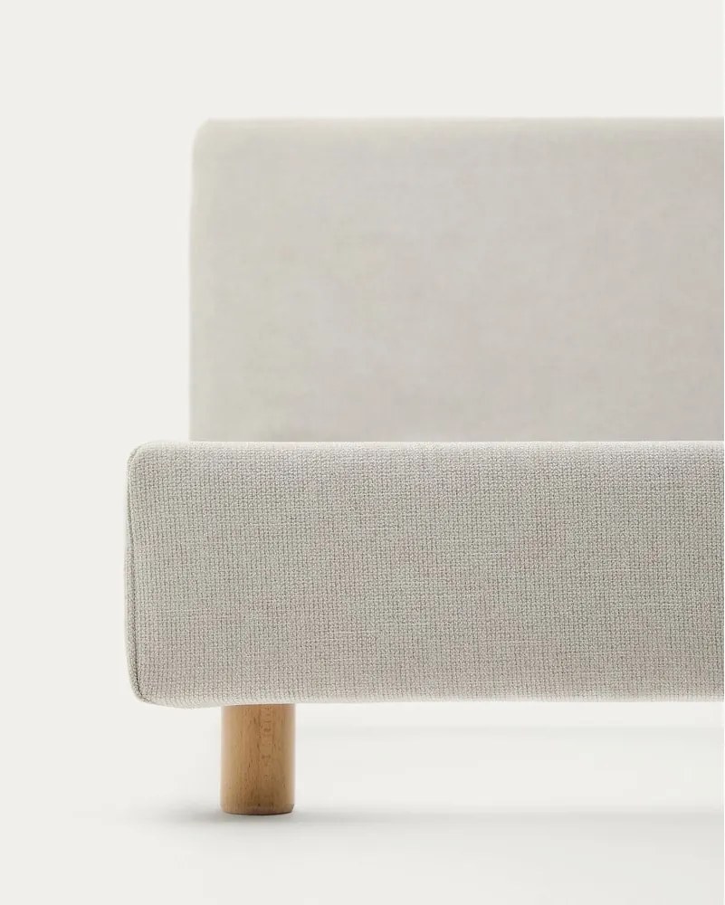 Szürke kárpitozott egyszemélyes ágy ágyrács nélkül 90x200 cm Valma – Kave Home