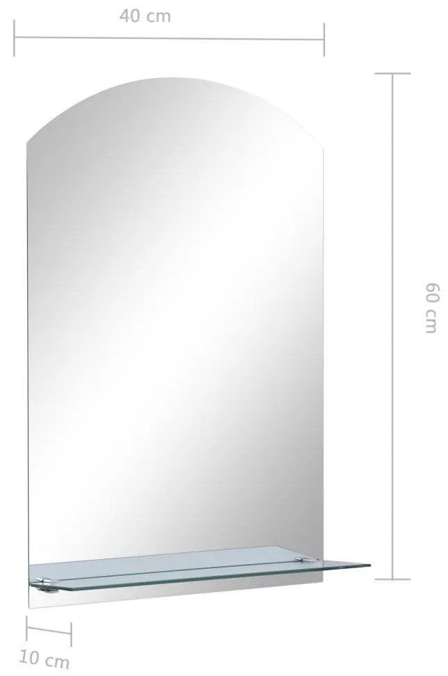 edzett üveg falitükör polccal 40 x 60 cm