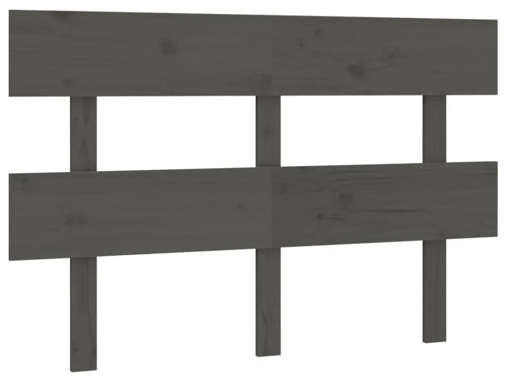 szürke tömör fenyőfa ágyfejtámla 144x3x81 cm