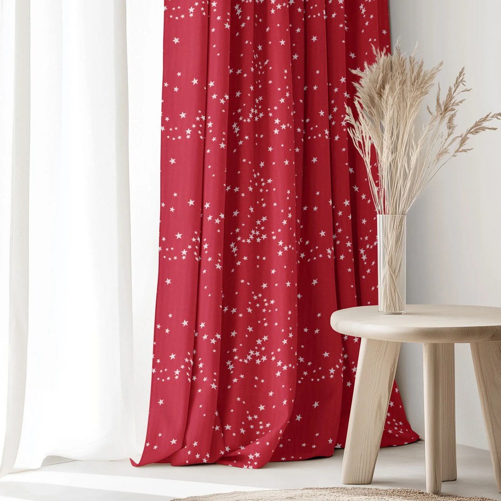 Goldea valencia karácsonyi drapéria - csillagok piroson 140x135 cm
