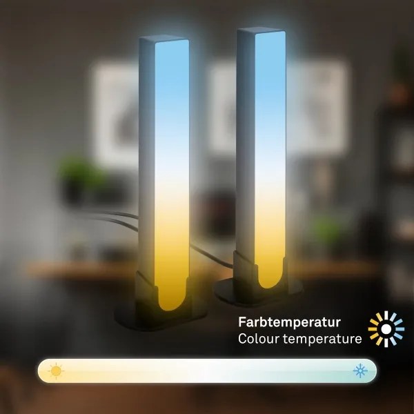 Brilo - KÉSZLET 2x LED RGBIC Dimmelhető asztali lámpa LED/12W/230V 3000-6500K Wi-Fi Tuya