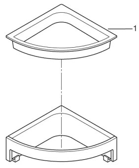 GROHE 41106000 - START CUBE sarok zuhanypolc, 16 cm, fényes króm