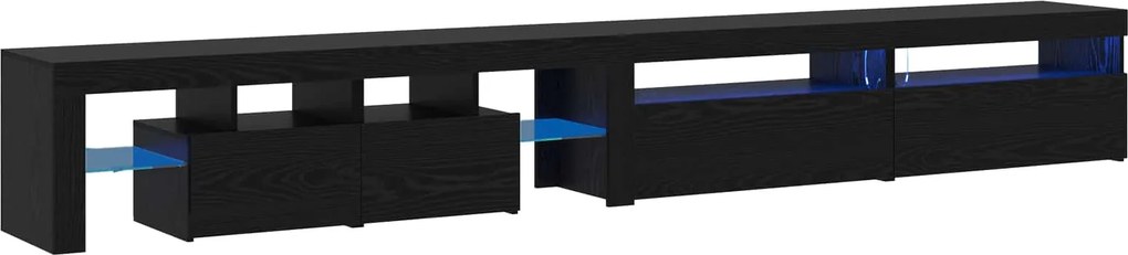 vidaXL TV szekrény 3 pcs Fekete tölgy 290 x 36,5 x 40 cm Faanyag