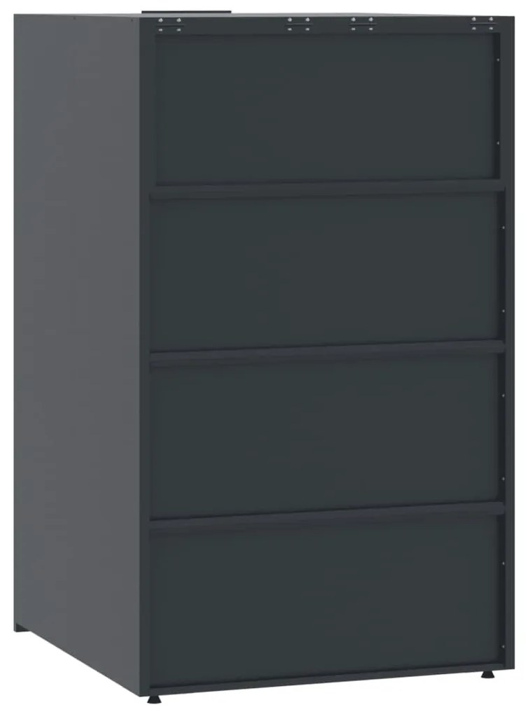 antracit acél tároló 4 szemeteskukához 276 x 79 x 117 cm