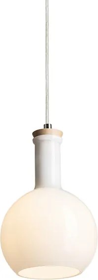 RENDL PULIRE RD závěsná opálové sklo/dřevo/chrom 230V LED E14 6W