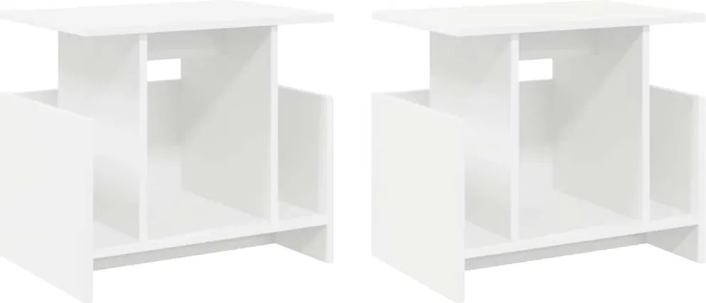 vidaXL TV állvány 2 pcs Fehér 50 x 35 x 45 cm Faanyag