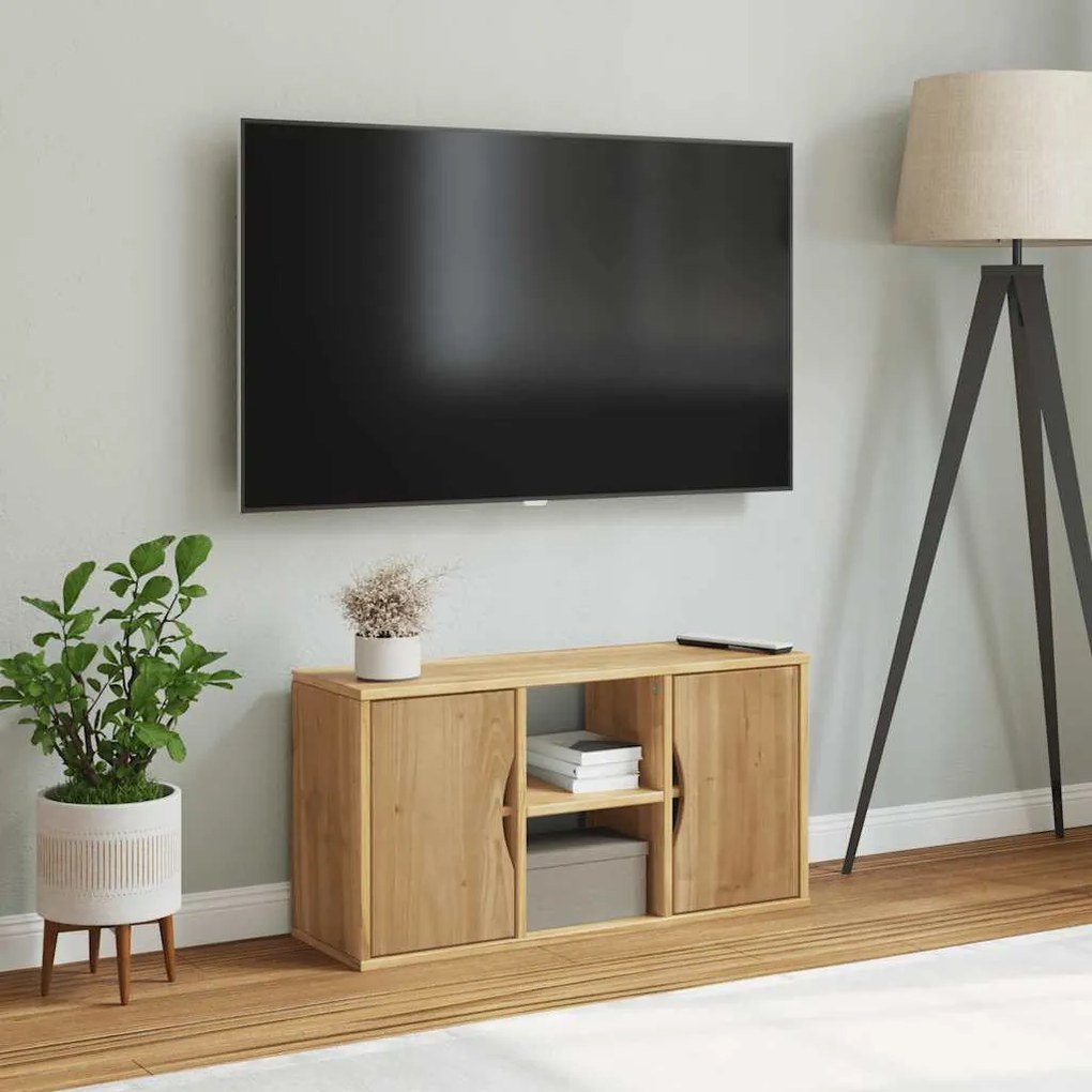 ODDA tömörfa fenyőfa TV szekrény 79x24x40 cm