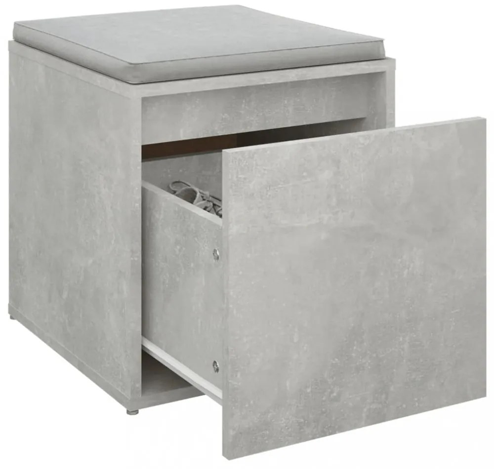 betonszürke szerelt fa tárolódoboz 40,5 x 40 x 40 cm