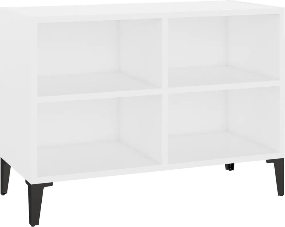 vidaXL fehér TV-szekrény fémlábakkal 69,5 x 30 x 50 cm