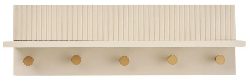 Rocca fali polc akasztókkal bézs, 50x12x16 cm