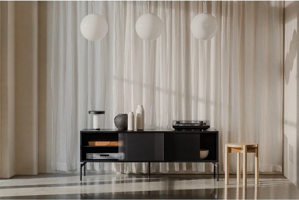 Fekete TV-állvány 160x60x42 cm Met – noo.ma