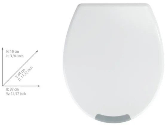 WENKO 25005100-WC-ülőke SECURA 37x44 cm fehér/szürke