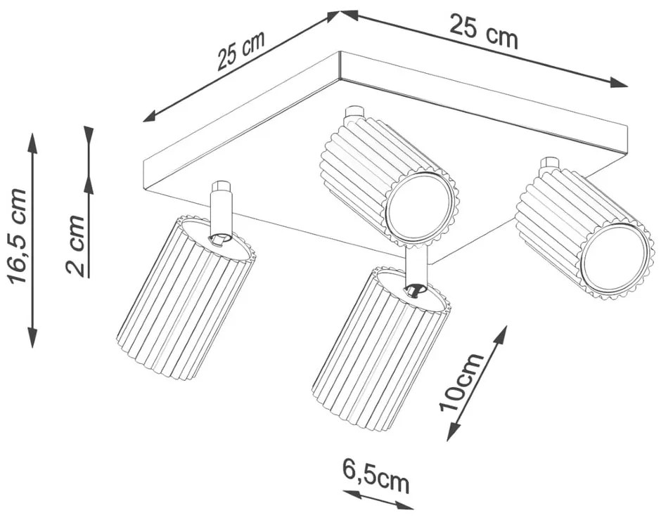 Fekete fém spotlámpa ø 6,5 cm Gleam – Sollux