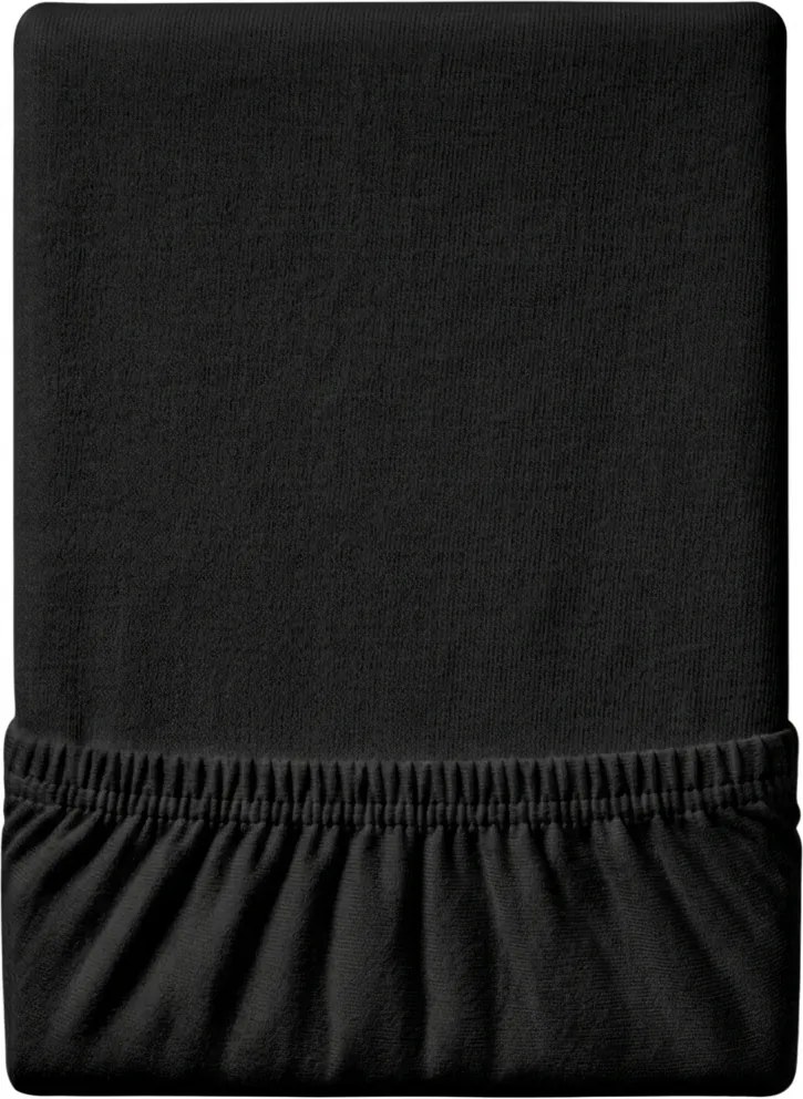 Jersey EXCLUSIVE fekete lepedő 90x200 cm Grammsúly: Lux (190 g/m2)