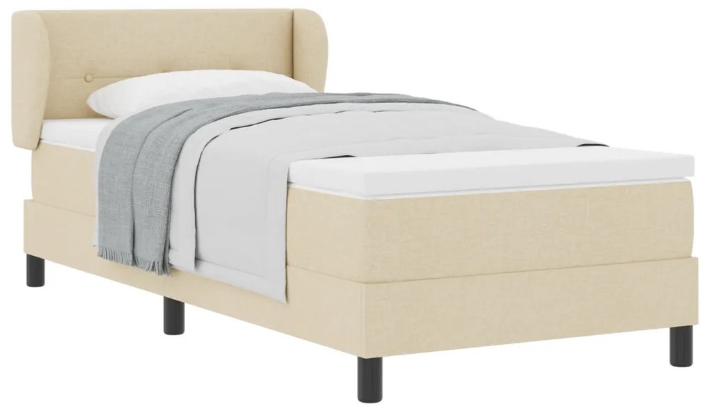 Boxspring Ágy Matraccal Krém 90x200 cm Szövet