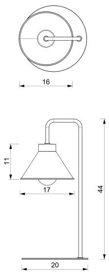 Asztali lámpa DEMET 1xE27/15W/230V fekete/arany