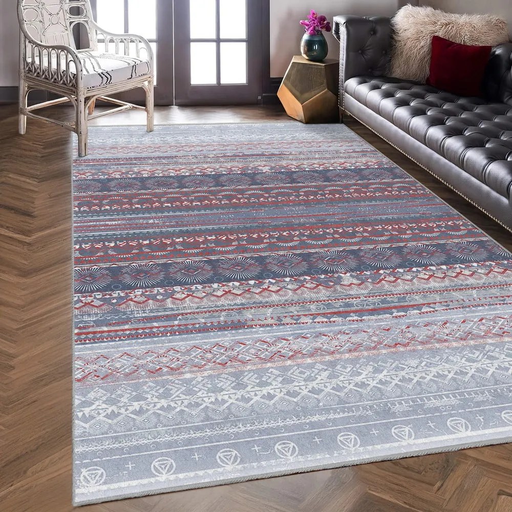 Lila-szürke mosható szőnyeg 80x150 cm Vintage Stripe – Mila Home