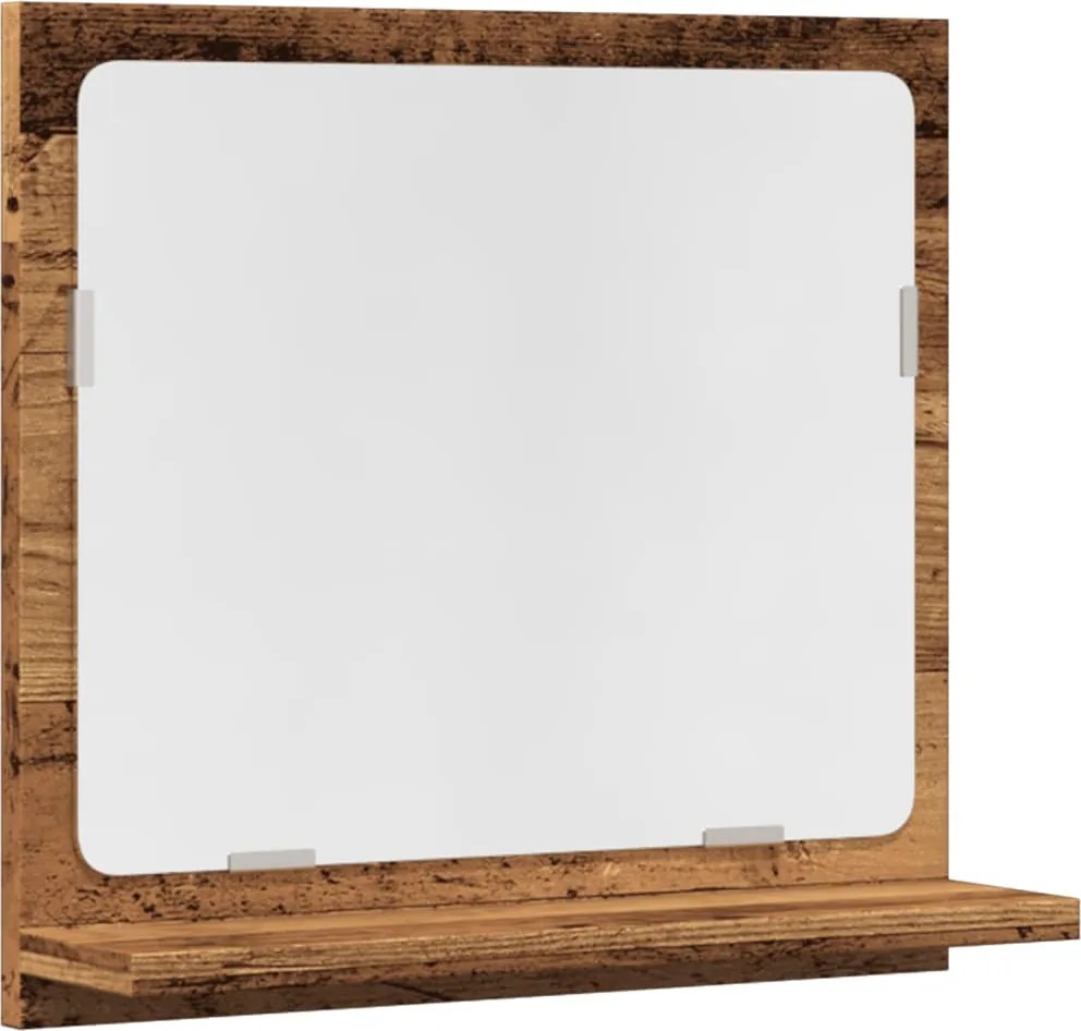 vidaXL antik fa színű szerelt fa tükrös fürdőszobaszekrény 40x11x37 cm