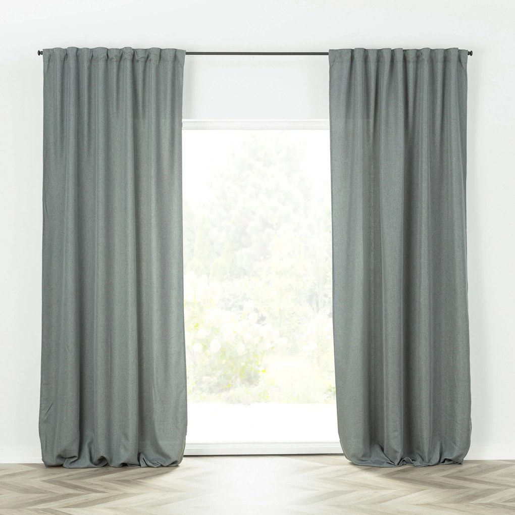 Dekoria Basic függöny ráncoló szalaggal, szürke