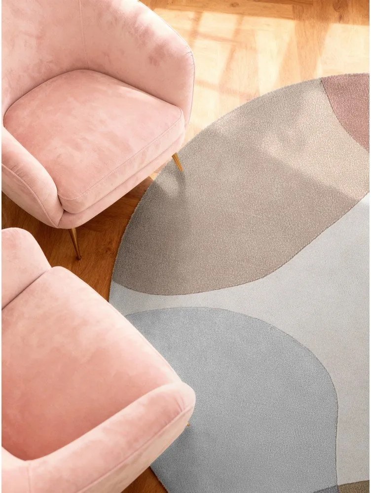 Bézs kézi szövésű gyapjú kerek szőnyeg ø 160 cm Hackney Clarissa – Ted Baker