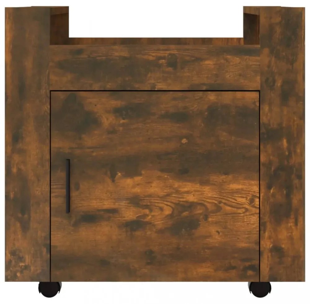 füstös tölgy színű szerelt fa asztal-kocsi 60 x 45 x 60 cm