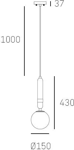COSMOLIGHT P01329BR LA SPEZIA Egyágú Függesztett Lámpa Fém E14 IP20