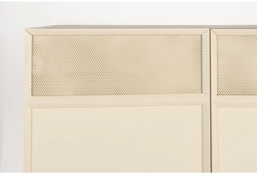 Krémszínű komód tölgyfa dekorral 80x100x45 cm June – Zuiver