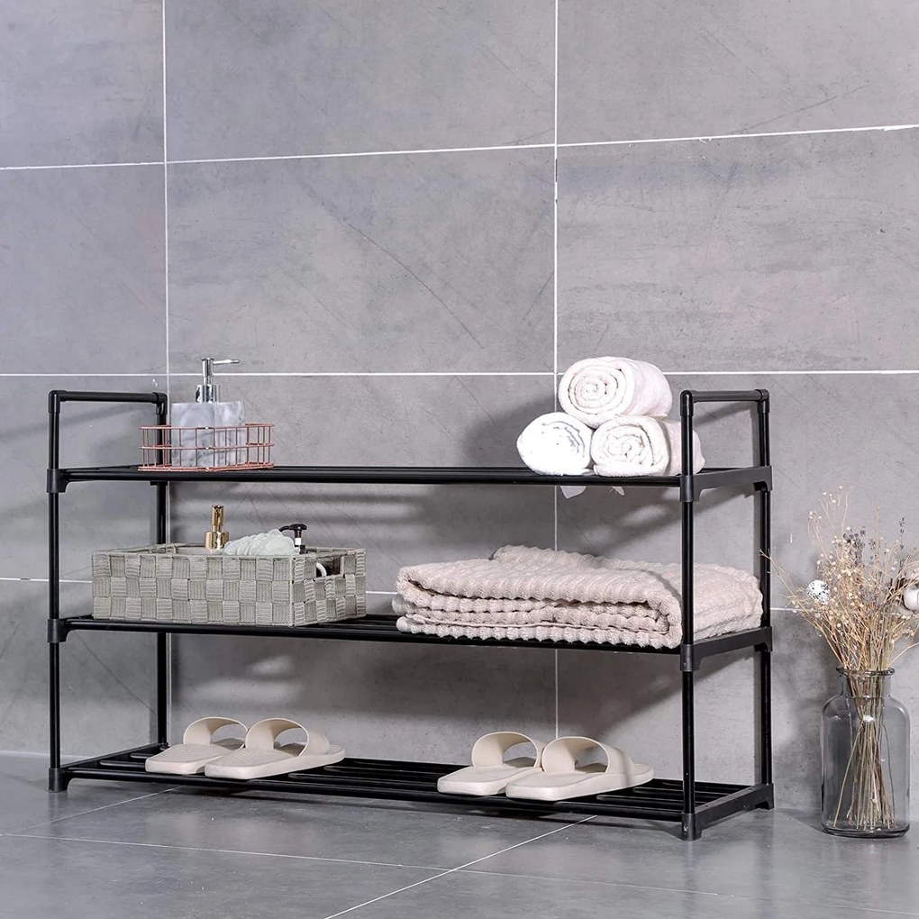 Fekete cipősszekrény VARIO 92x55 cm