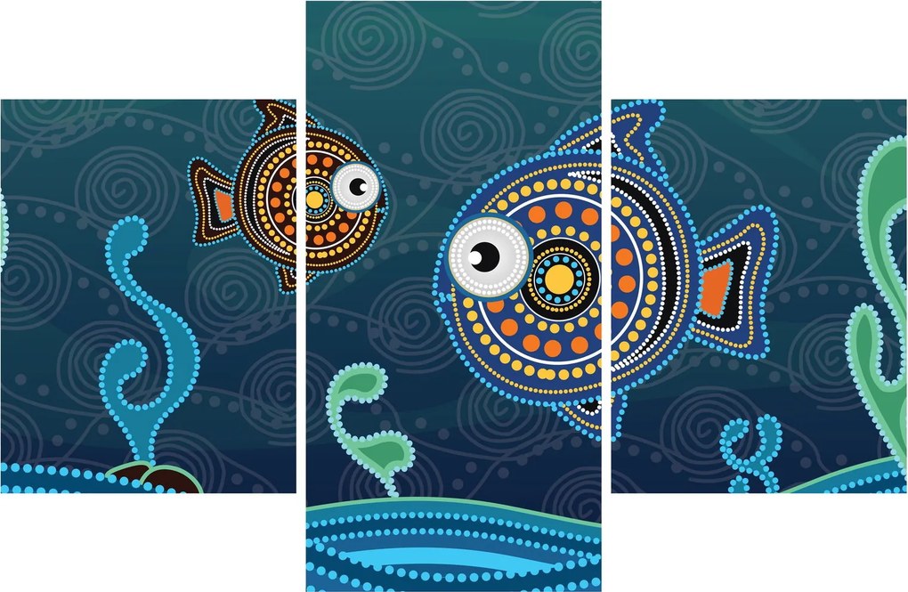 Kép - festett hal (90x60 cm)
