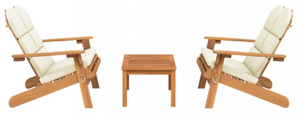 3 részes tömör akácfa kerti Adirondack ülőgarnitúra