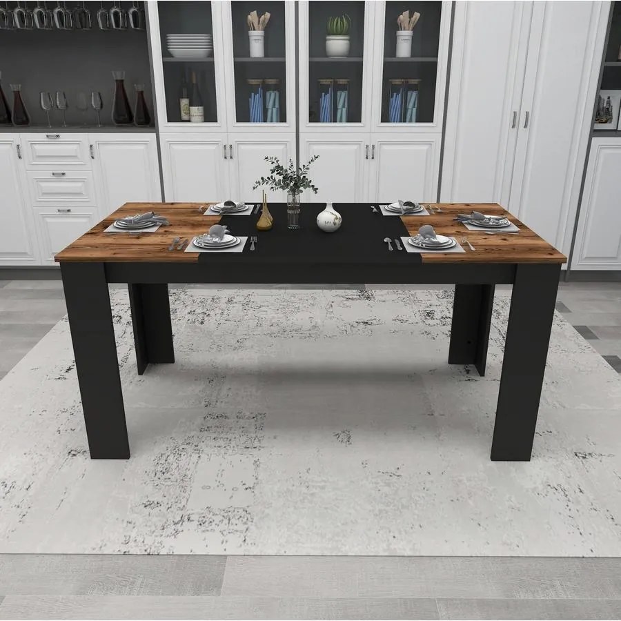Étkező asztal Line - Light Walnut, Black
