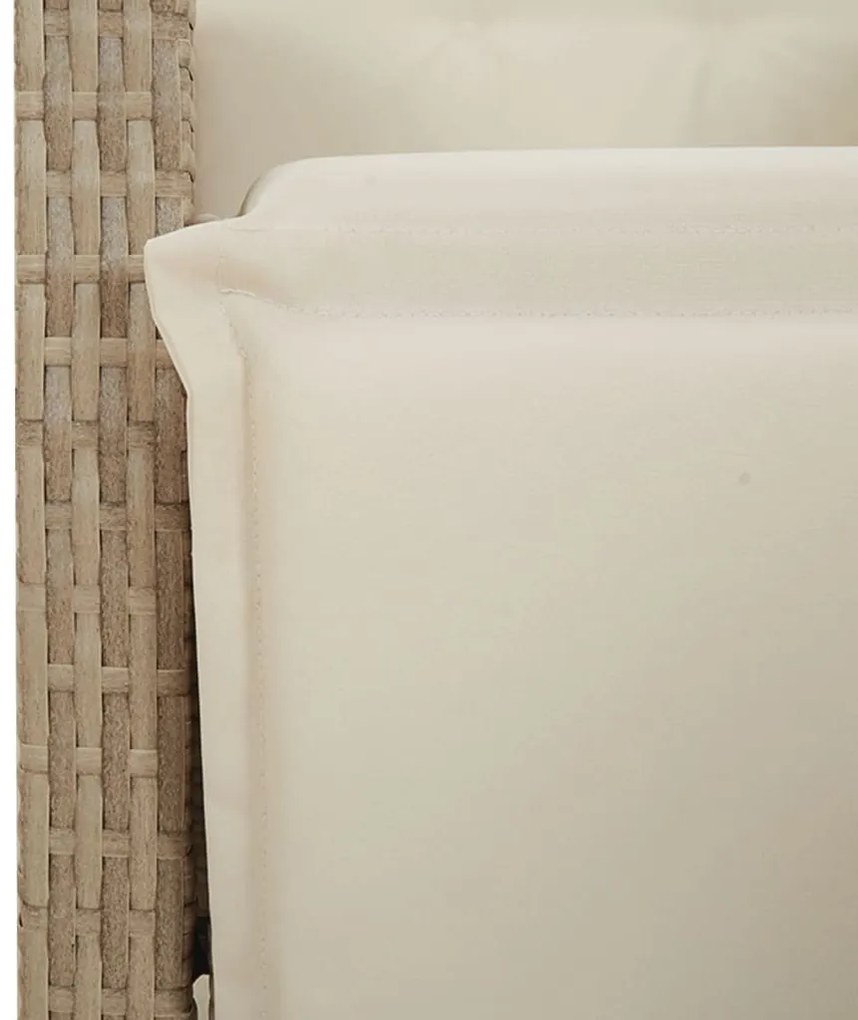 5 részes bézs polyrattan kerti étkezőgarnitúra párnákkal