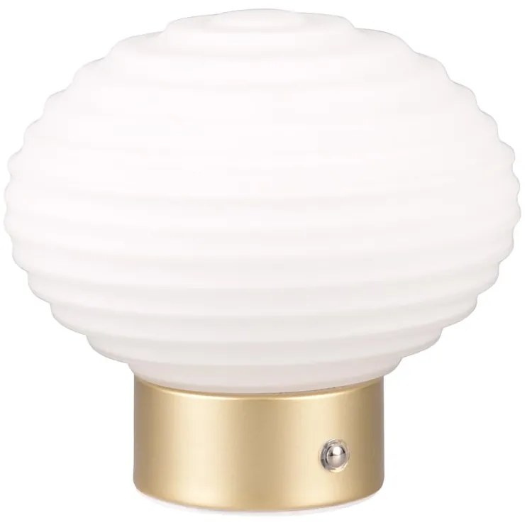 Fehér-aranyszínű LED dimmelhető asztali lámpa üveg búrával (magasság 14,5 cm) Earl – Trio