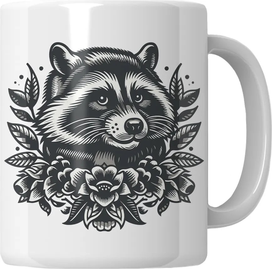 Bögre Mosómedve Virág Ajándék Mosómedve Ajándék Vicces