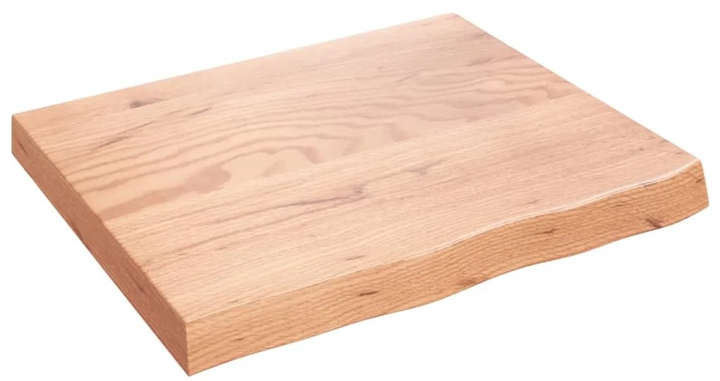 világosbarna kezelt tömör tölgyfa fali polc 60x50x(2-6) cm