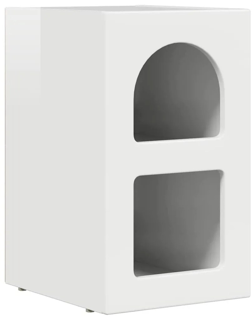 vidaXL Éjjeli asztal 2 pcs Magas Fényű Fehér 29.5 x 35 x 50 cm Faanyag