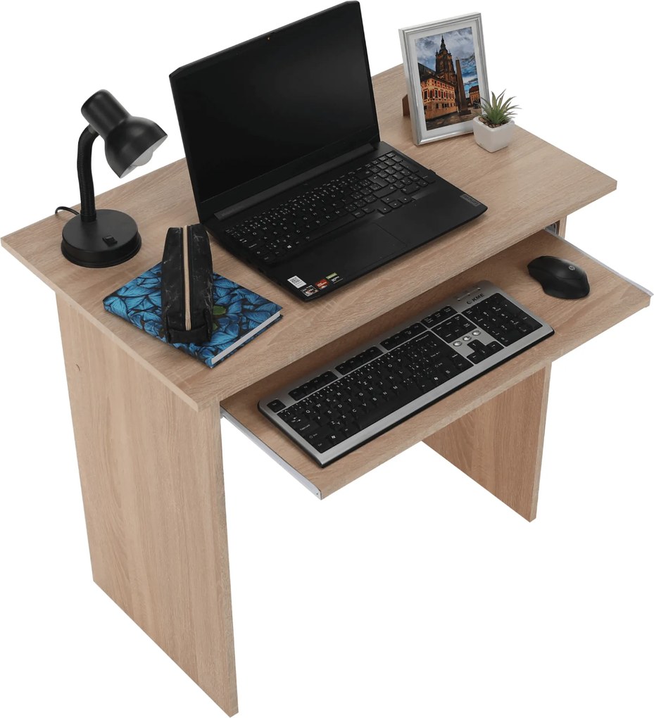 Számítógépasztal, sonoma tölgyfa, VERNER NEW