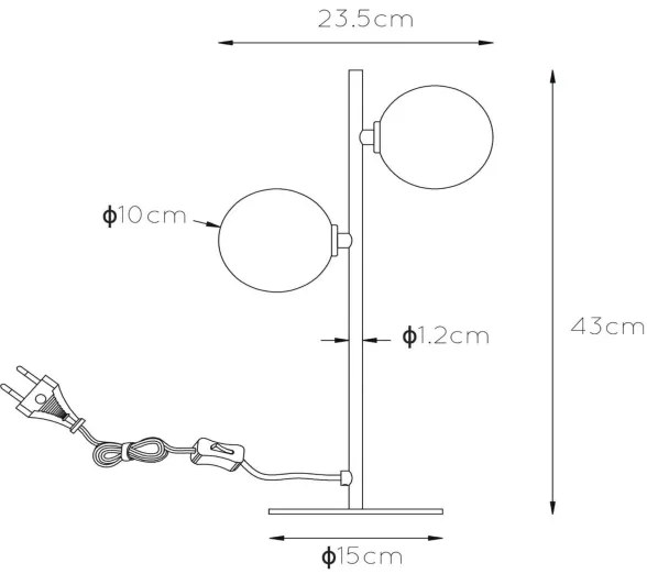 Lucide 45574/02/30 -  Asztali lámpa TYCHO 2xG9/28W/230V fekete