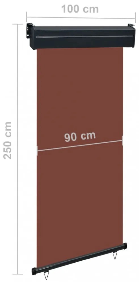 barna oldalsó terasznapellenző 105 x 250 cm