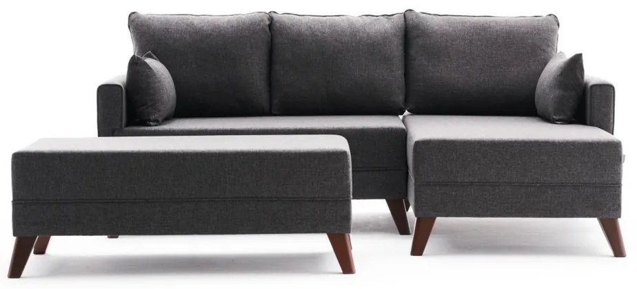 Bella Mini Right Anthracite kinyitható sarokkanapé